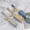 gel Storage Bottle Plastic Keychain Holder PU leather Cover Empty Bottle Hand Sanitizer Holder