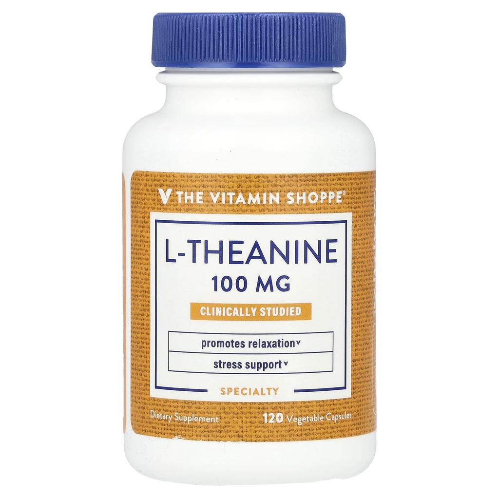 the Vitamin Shoppe L-theanine, 100mg, 120 Veggie Capsules