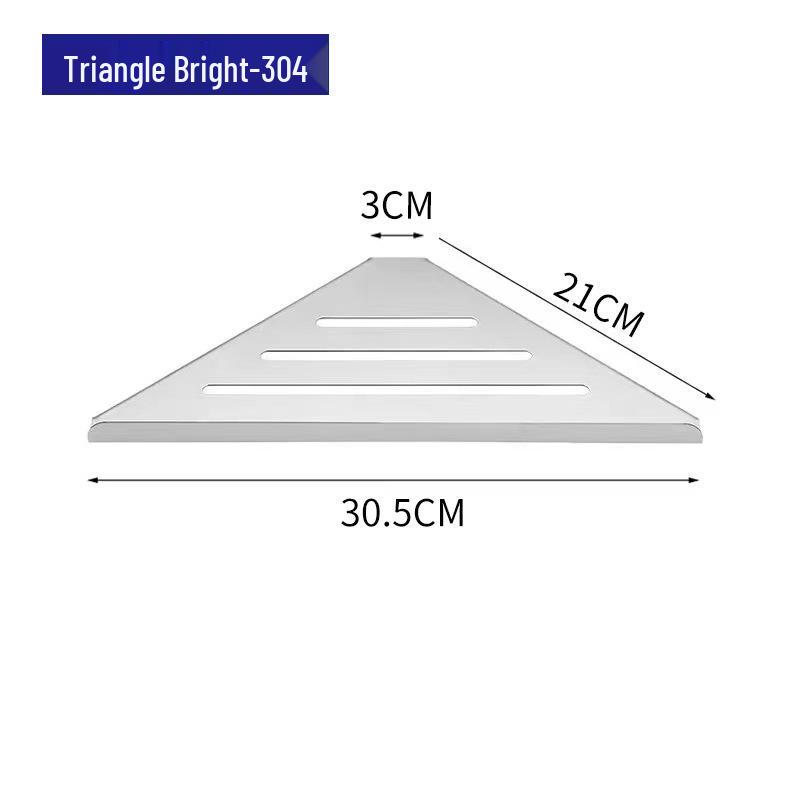 Угловая полка из нержавеющей стали 304 без сверления для настенного хранения в ванной комнате и отеле