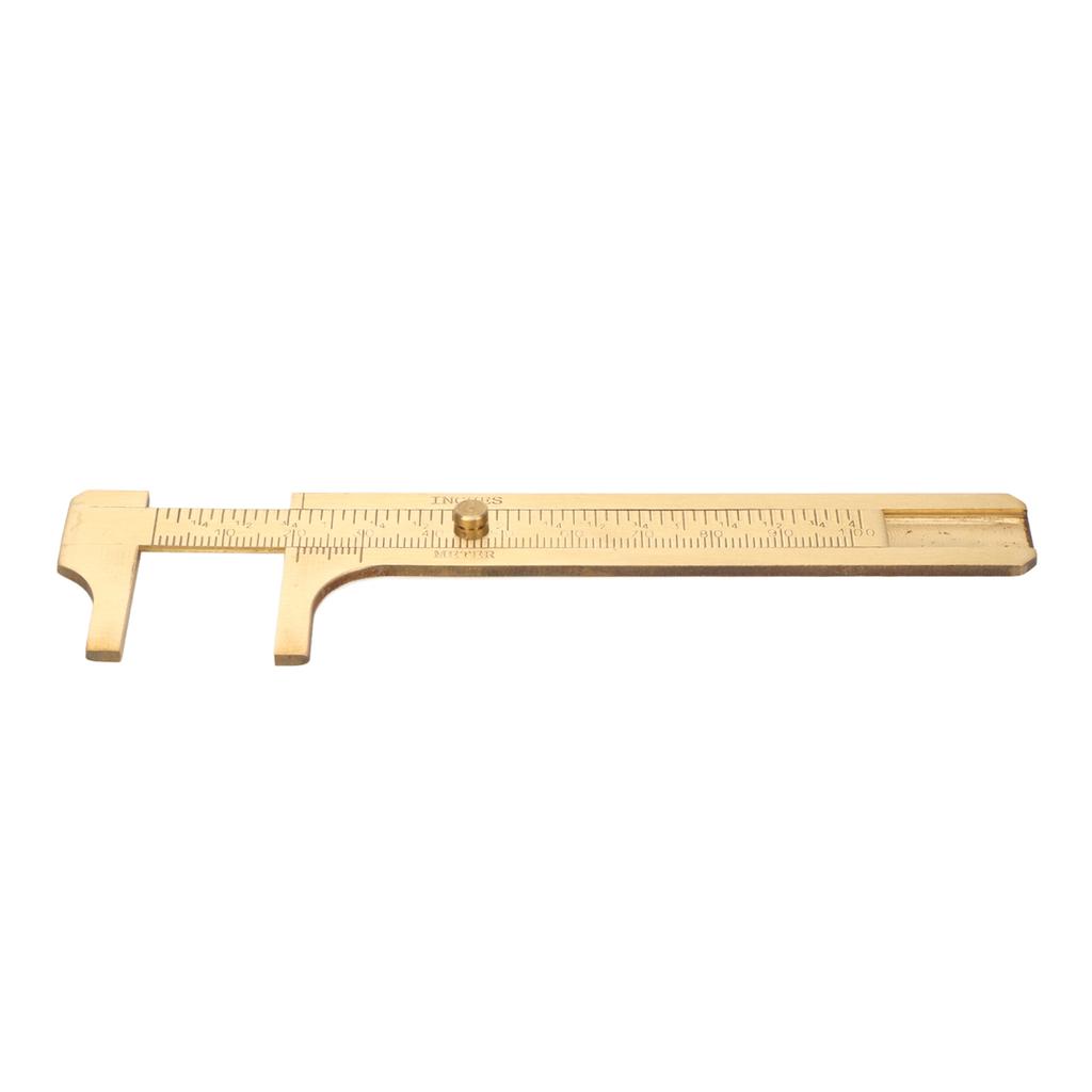 Vernier Caliper Brass Double Scales High Accuracy Clear Scale Portable Mini Pocket Caliper for DIY Crafts 0‑3.9in