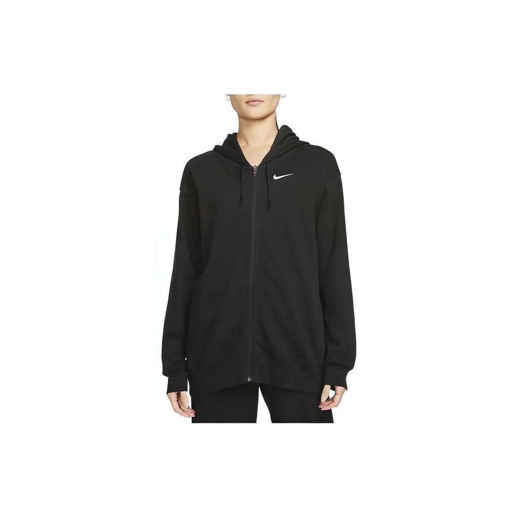 Nike Однотонная куртка с капюшоном на молнии с логотипом, женская верхняя одежда, черная DM6416-010