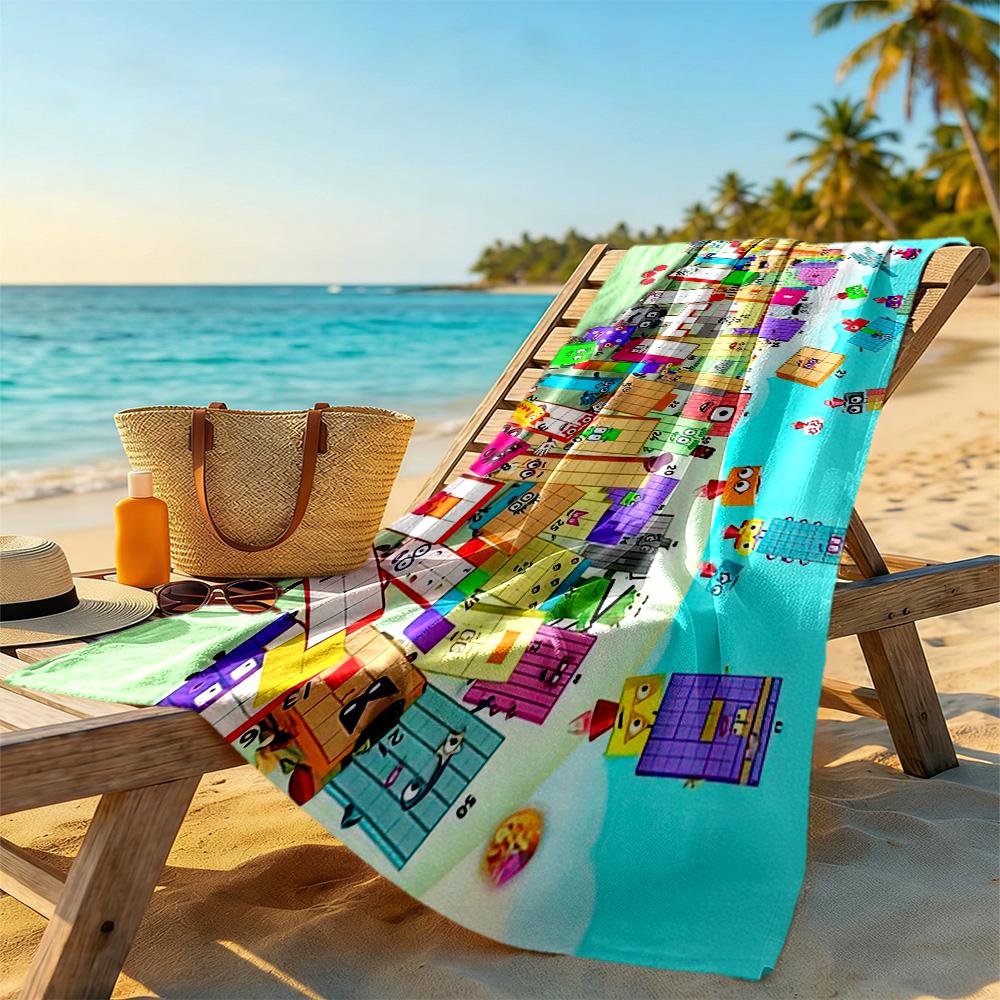 Numberblocks Beach Towel Super Soft Microfiber Quickdry Fabric Comfortable Lightweight Perfect for Traveling Yoga Camping and Swimming