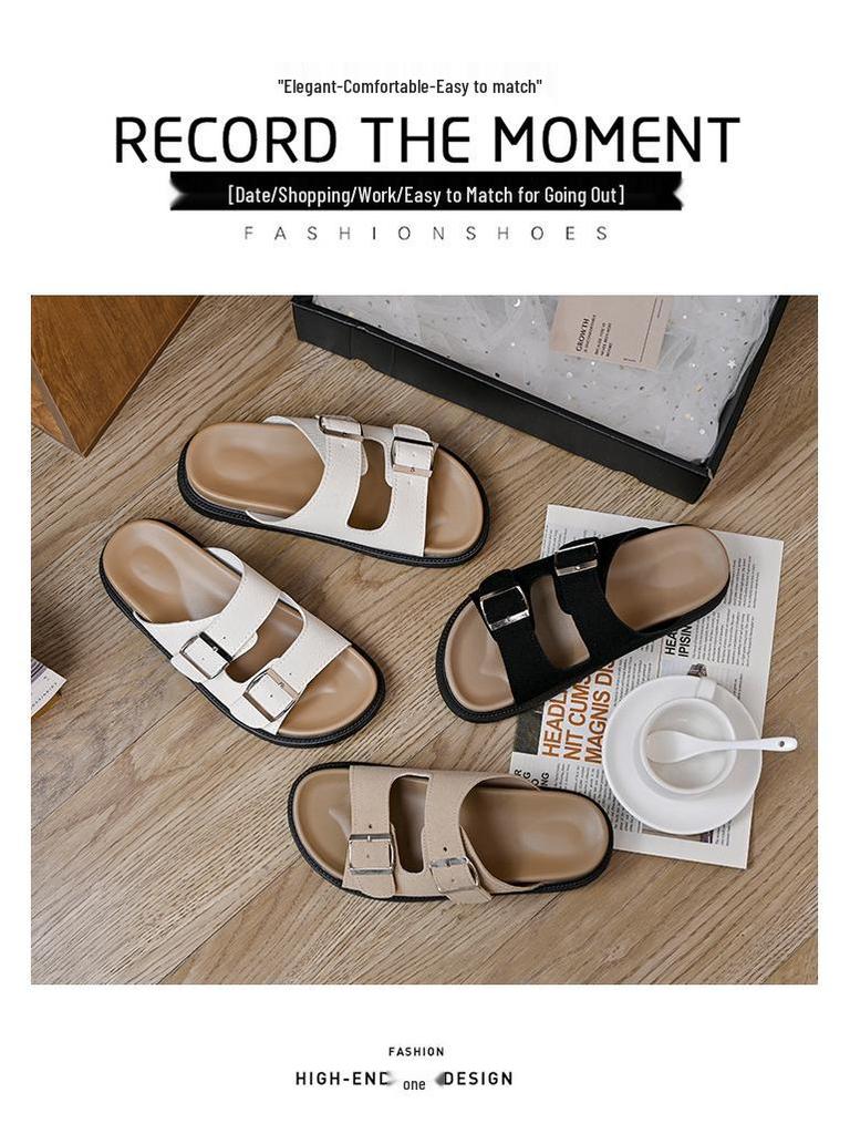 Женские шлепанцы Birkenstock 2024 из натуральной кожи на мягкой подошве, универсальные