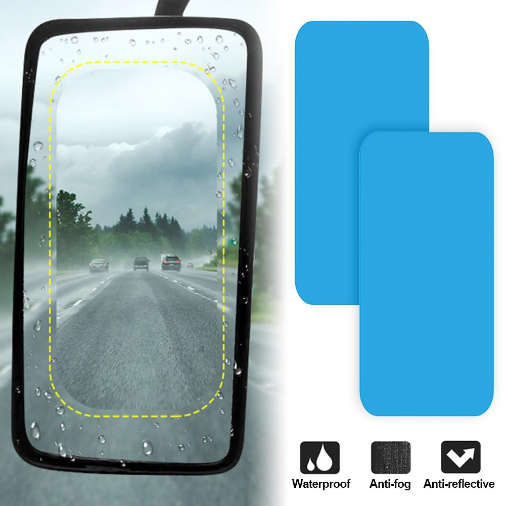 2 шт. 35x16 см Автомобильная непромокаемая пленка для зеркала заднего вида, водонепроницаемая защита от дождя, антибликовая оконная стеклянная пленка, безопасная вождение