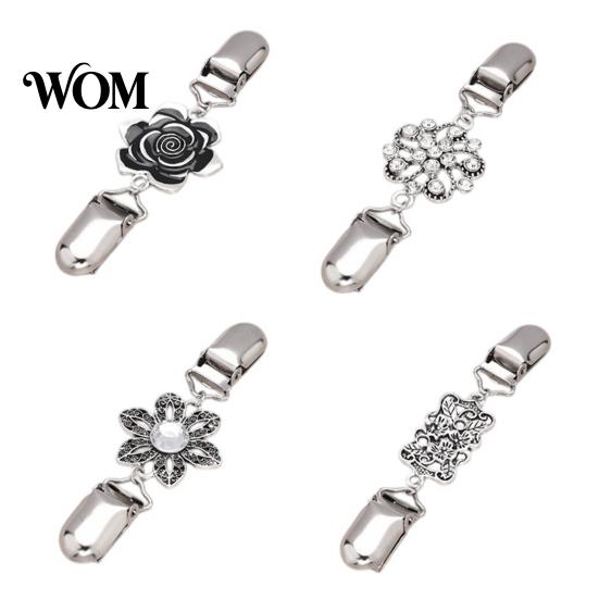 Fashion Scarf Buckles 4Pcs Vintage Sweater Clips for Women Girls, Retro Floral Cardigan Clips, Elegant Clasps Clothing Fasteners Shawl Clip,