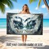 Mushroom Forest Theme Soft Beach Towel Personalized Custom Name Text Towel Portable for Beach Pool Travel
