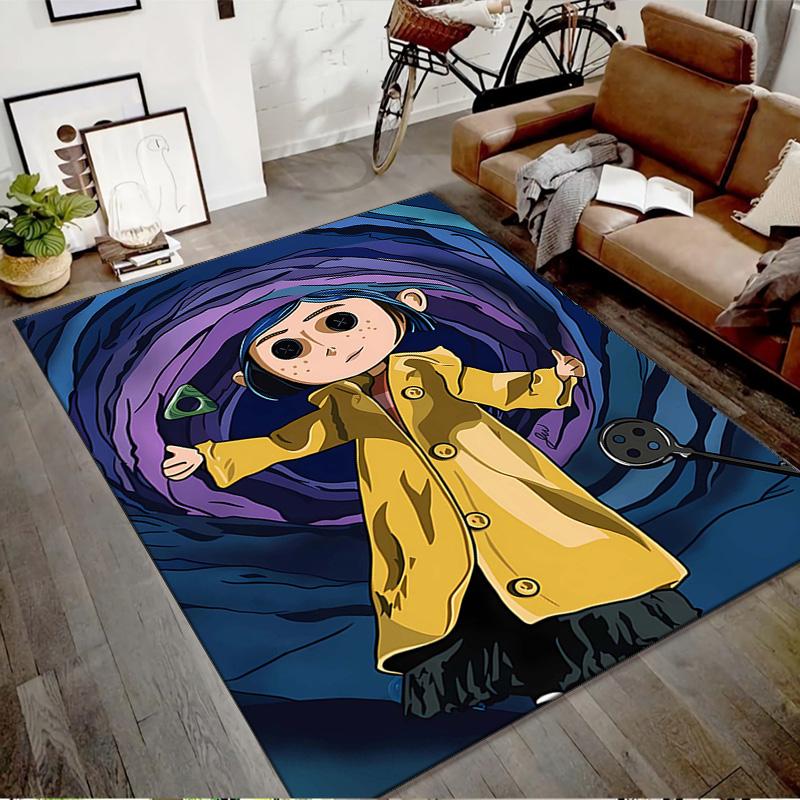 1pc Coraline (5) Design Printed Area Rug Carpet for Bedroom Living Room Home Decor Rugs Mat Non Slip Mat Rug for Bedside