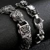 Gothic Skull Bracelet for Men In Stainless Steel 3D Skeleton Chain Mens Bracelets for Men Manly Wrist Biker Jewelry Steampunk