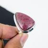 Натуральный родонит, регулируемое кольцо из стерлингового серебра 925 пробы - Подходит для размеров США от 6 до 11 - Украшения бохо ручной работы для женщин и мужчин, подарки на День матери