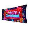 UV Activated Christmas Garage Door Cover Fluorescent 2D Flat Christmas Door Banner Lighted Holiday Cartoon Backdrop for Xmas Indoor Outdoor Wall Decor