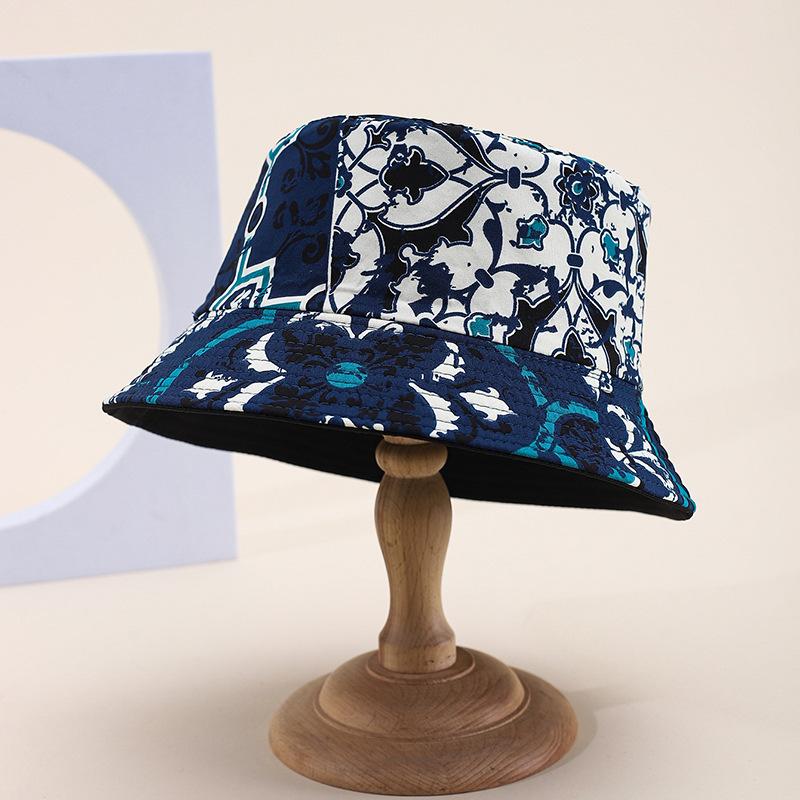 Popular exotic bucket hat European and American personalized printing double-sided sunshade basin hat spot