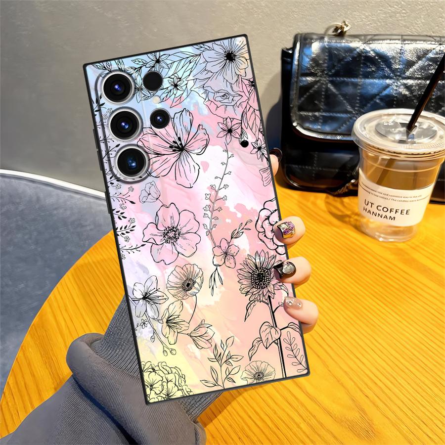 Ретро Бабочка Цветок Чехол для Телефона для Samsung Galaxy S26 Ultra S21 FE S20 Ultra S24 Note 20 8 9 10 S23 S10 S9 S25