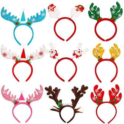 Корейский Рождественский Ободок с Кошачьими Ушками и Рогами Оленя, с Дизайном Снеговика и Олененка - Милый Аксессуар для Волос для Взрослых
