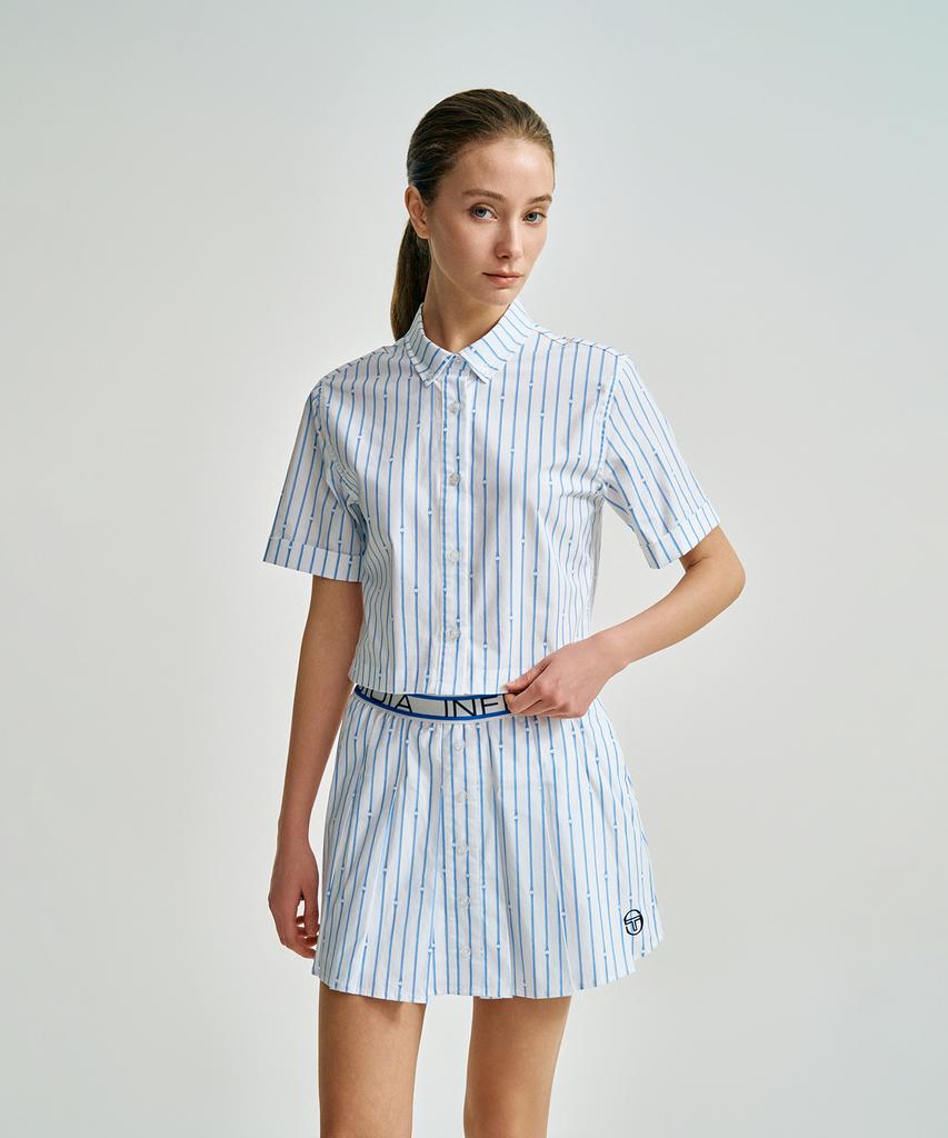 SERGIO TACCHINI W Colonna Striped Crop Shirt