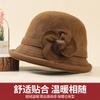 Autumn and Winter New Mink Bucket Hat Women's Warm Elegant British Retro Basin Hat Temperament Versatile Show a Small Face