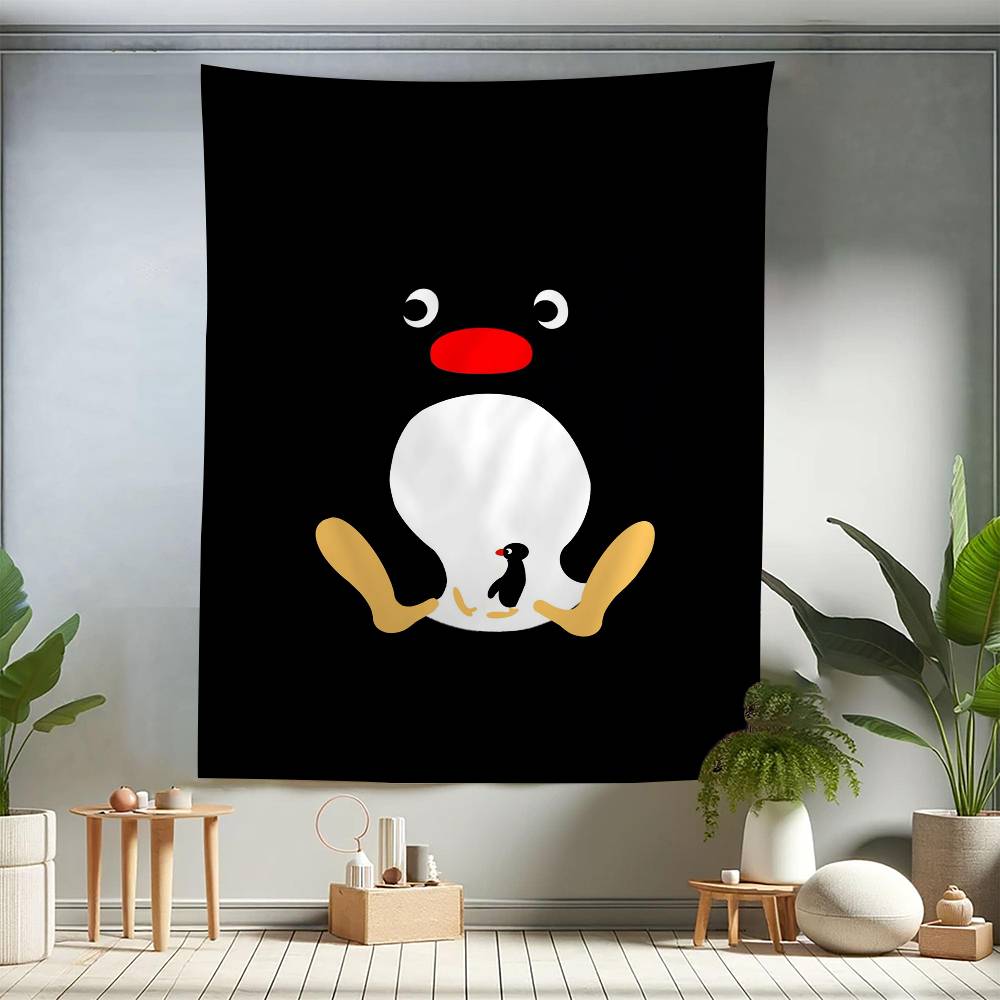 Cartoon Cute PPingu Penguin Colorful Tapestry Wall Hanging Bohemian Wall Tapestries Mandala Wall Hanging Sheets