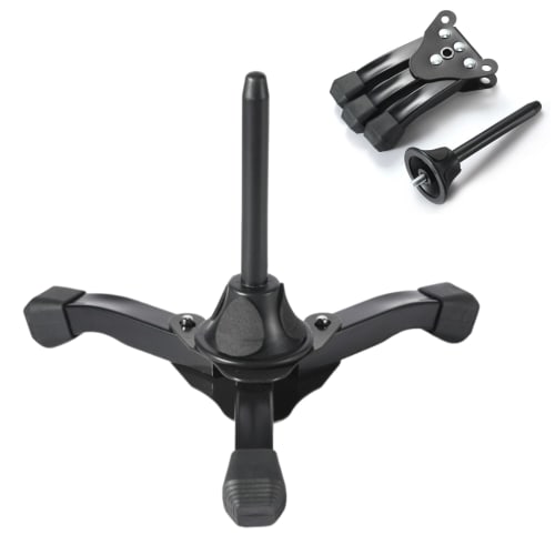 Asdays Flute Stand for Clarinet, Oboe, and Other Instruments, Foldable, Non-Slip, Compact, Lightweight, Stable Storage, 3-Piece Set (Black)