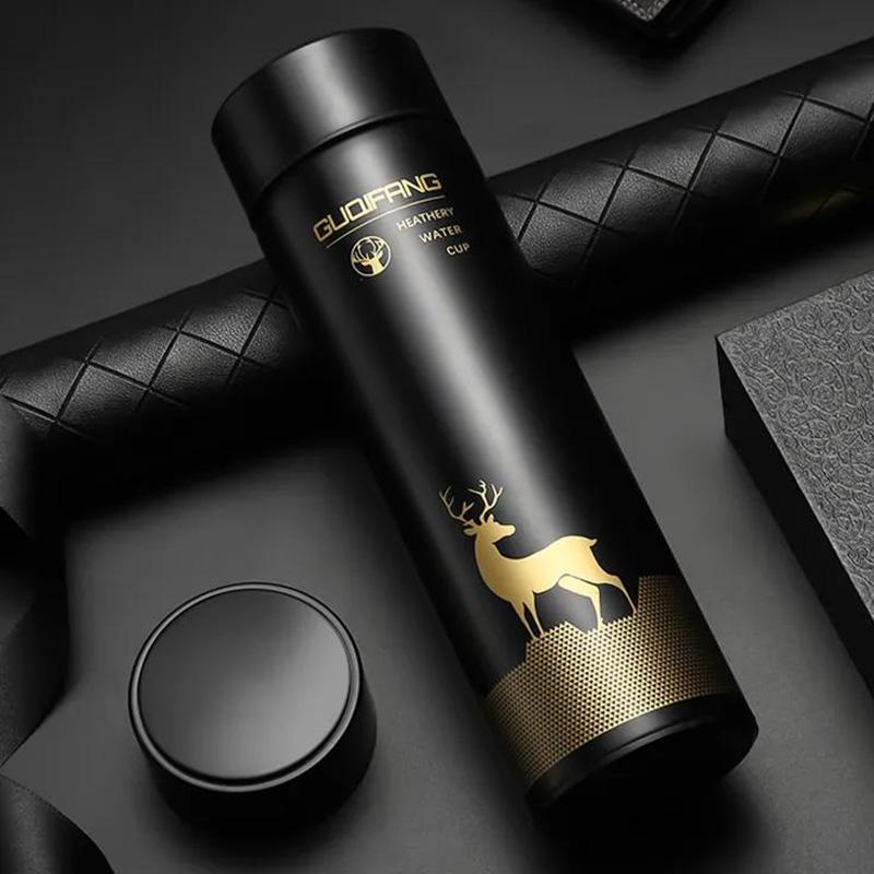 Термос Lucky Deer с принтом из нержавеющей стали 304, бутылка для воды для кофе, чая, 500 мл, домашняя чашка для спорта на открытом воздухе, чашка для воды