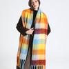 Winter Female Lattice Imitation Cashmere Scarf for Women Thick Warm Pashmina Bufanda Shawl Rainbow Tassel Echarpe Poncho Stoles