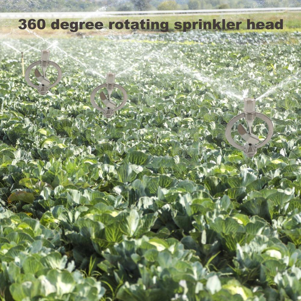 Automatic Watering Irrigation Sprinkler Heavy Duty Rotating Watering Scattering Nozzle Zinc Metal 360 Degrees Rotary Garden