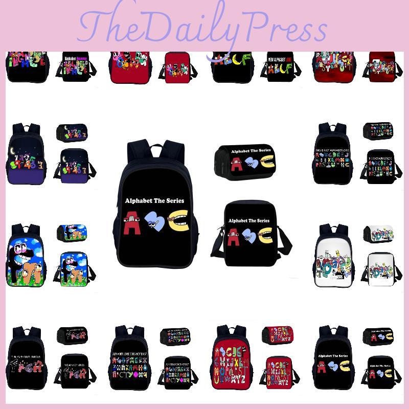 Alphabet Lore Backpack Cool And Breathable Student Bag For School In Red/black