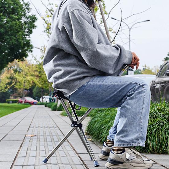 Многоцелевой складной табурет, треккинговая палка, портативная легкая трость для ходьбы с 3-ногим сиденьем, трость для скалолазания на открытом воздухе, помощь при ходьбе пожилым людям