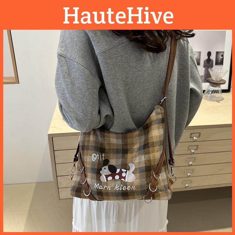 Marn Kieen Буквы Хлопковая Сумка-тоут Клетчатый Узор Мягкая Структура Путешествия Работа