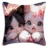 Кавайная Мультяшная Милая Кошка Игровая Наволочка Мультяшная Декоративная Для Дивана Домашняя Двусторонняя Печать Короткий Плюш Милая Наволочка