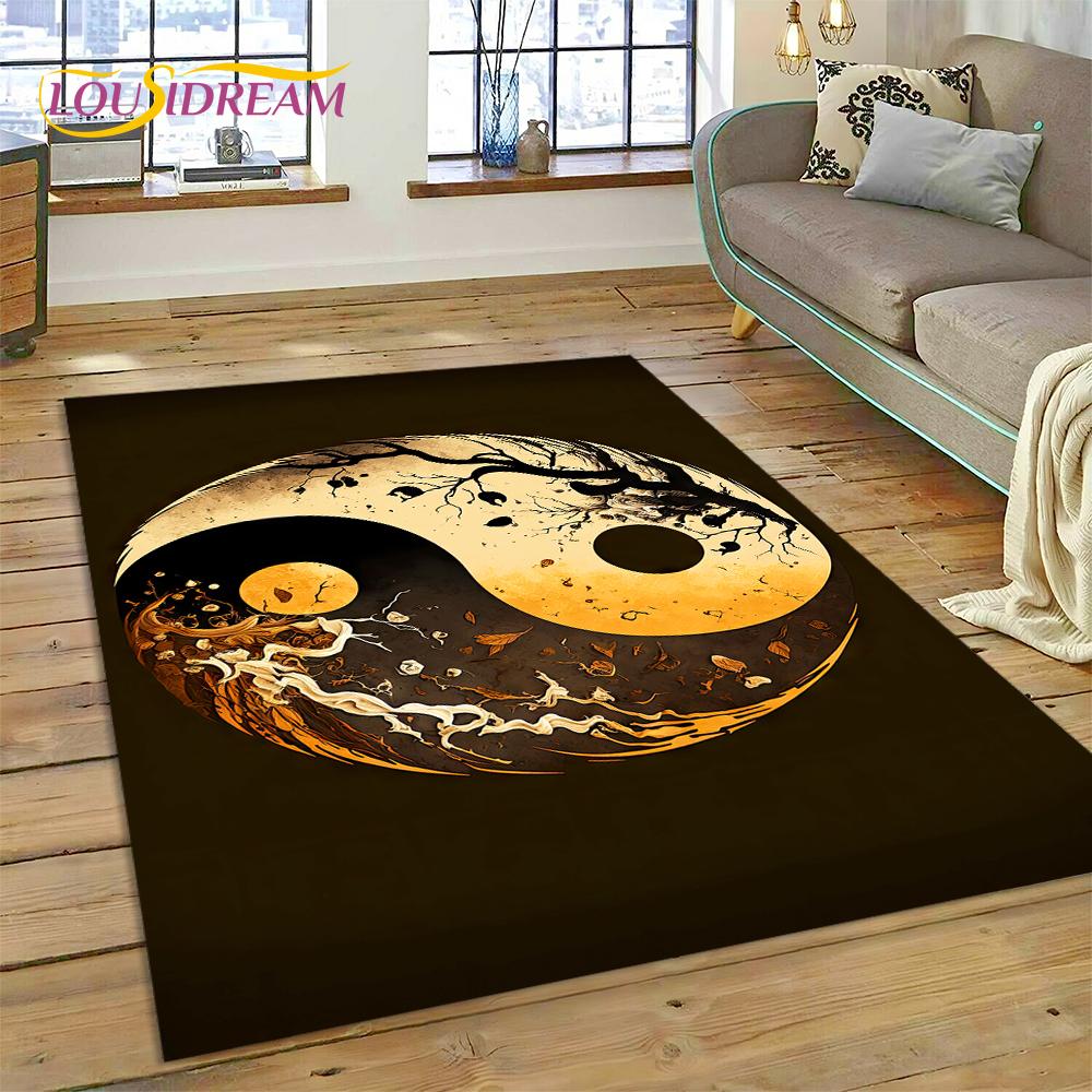 HD Природа Инь Ян 3D Китайский Тай Чи Багуа Ковер для Гостиной Спальни, Нескользящий Декор для Дивана Придверный Коврик Подарок