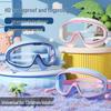 Детские противотуманные HD плавательные очки с силиконовым зажимом для носа, берушами и большой оправой. Удобный и безопасный для глаз для детей и взрослых.