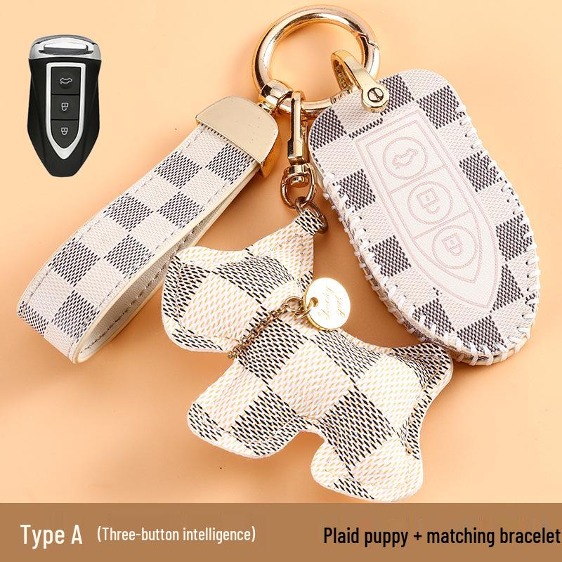 Women's High-End Cheetah CS10/CS9 Car Key Case - Classic Old Flower Design