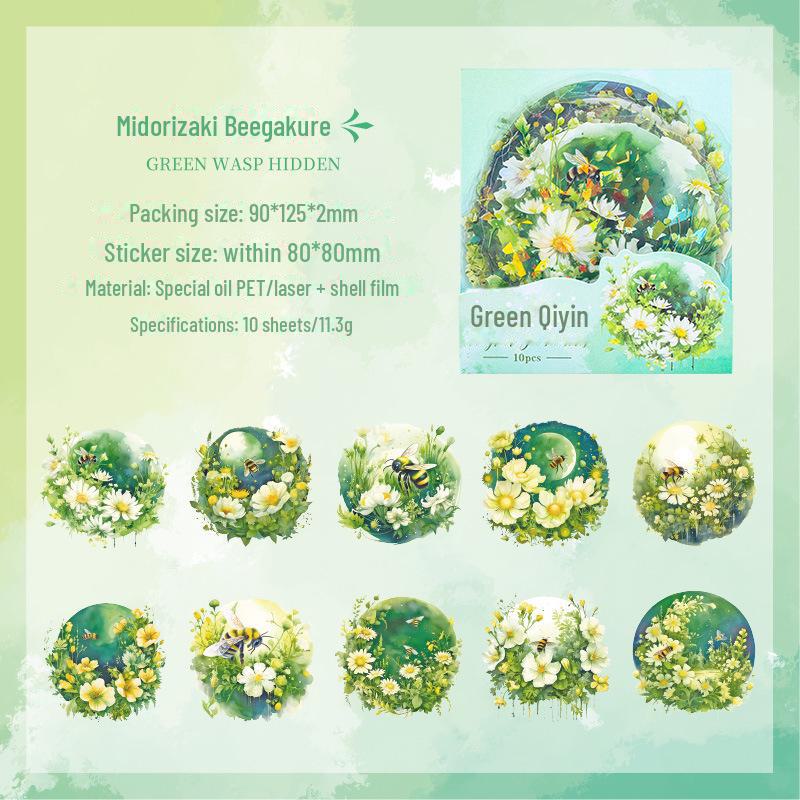 Набор наклеек для книги Yuezhenxiang Retro Flower Moon Handbook - открытка с кукушкой своими руками и креативные детские наклейки