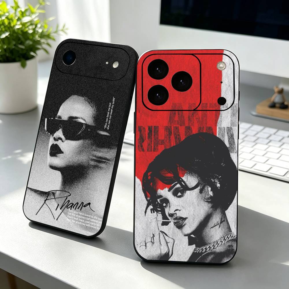 Popular Singer R-Rihanna Anti Phone Case For iPhone 17,16,15,14,13,12,11 Plus,Pro Max,XS,Soft Silicone Black Cover