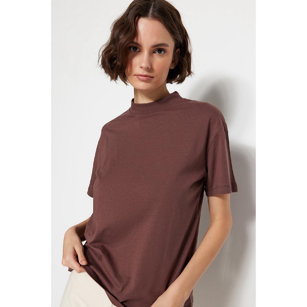 Комплект из двух бело-черных трикотажных футболок с воротником стойкой из 100% хлопка Twoss20ts1500