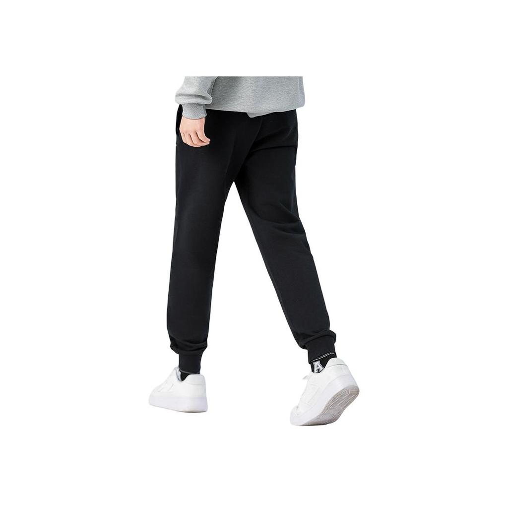 Li Ning Sports Lifestyle Series однотонные свободные брюки с манжетами, влагоотводящие, дышащие, повседневные брюки для мужчин, черные AKLTE51-1