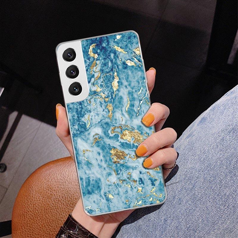 Fashion Gold Pink Geometric Marble Phone Case For Samsung Galaxy S24 S25 Edge S26 Ultra S23 S22 S21 Plus S20 FE + Personalized P