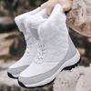 36-42 Snow Boots Women's Winter Cotton Shoes Thickened Warm Shoes Anti-cold Cotton Boots White Climbing Shoes