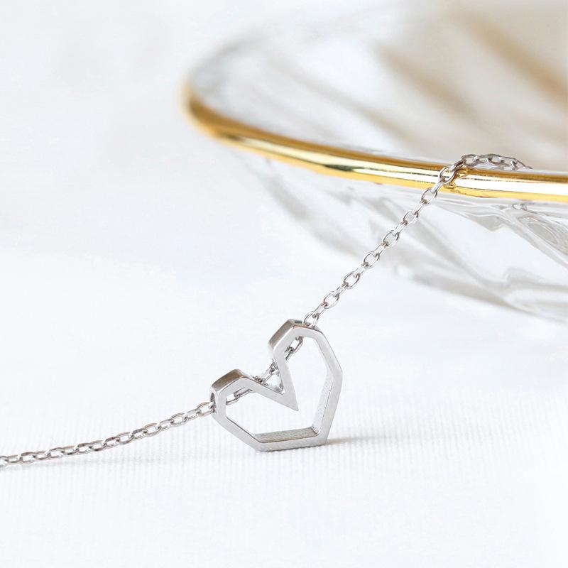 Свежее полое ожерелье «Любовь» женское простое студенческое ожерелье в форме сердца короткая цепочка на шею подарок хипстерской девушке