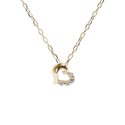 Ожерелье в форме сердца с бриллиантами, розовым золотом, натуральным камнем 10 карат [Shinyo] для женщин