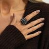 Vintage Style Gradient Rivet Open Resin Bracelet Fashion Ins Diamond-Encrusted Bracelet Set