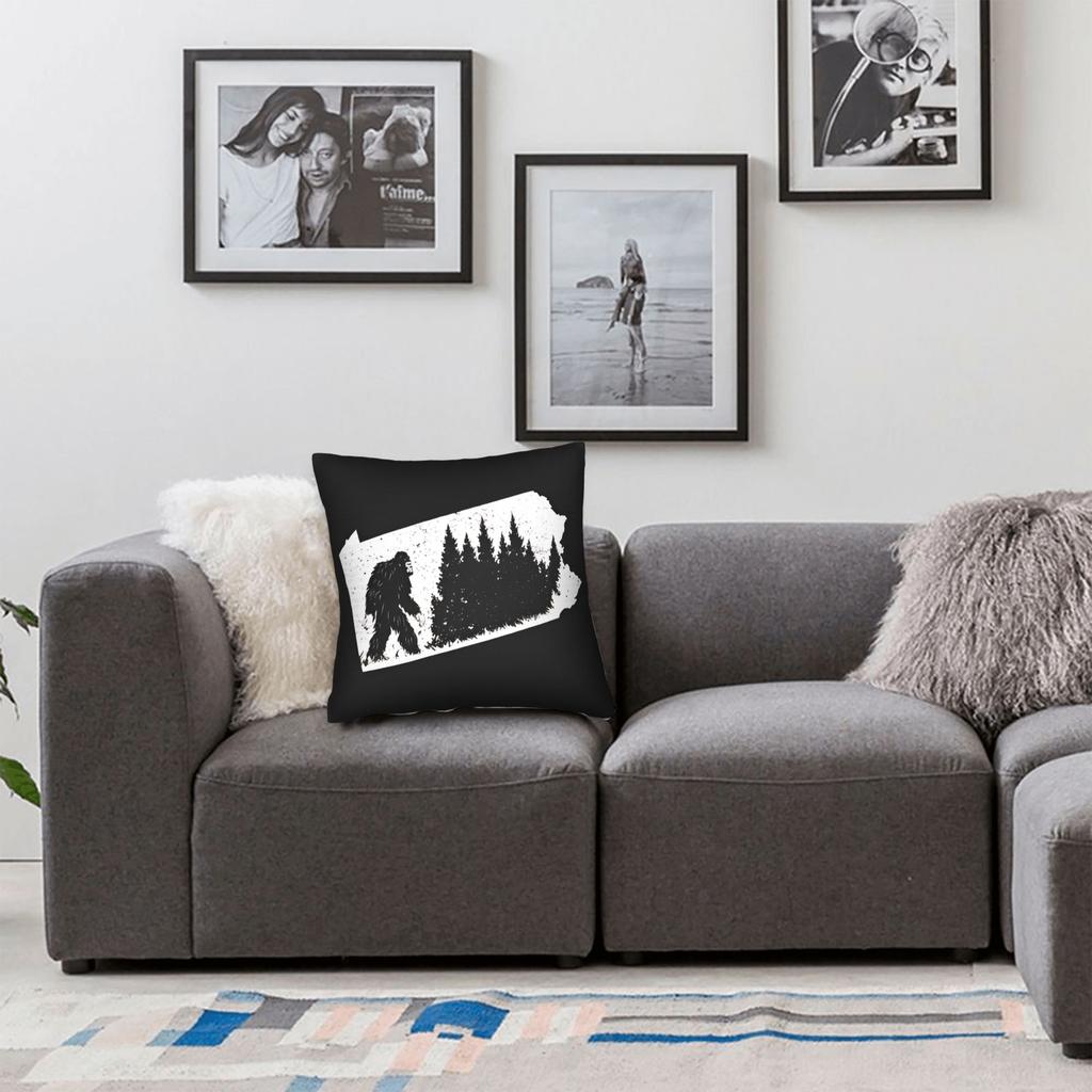 Bigfoot Hiking Illustration Printed Pillow Cover Morden Pillow Case For Office Car Home Decor Graphic Pillowcases Present