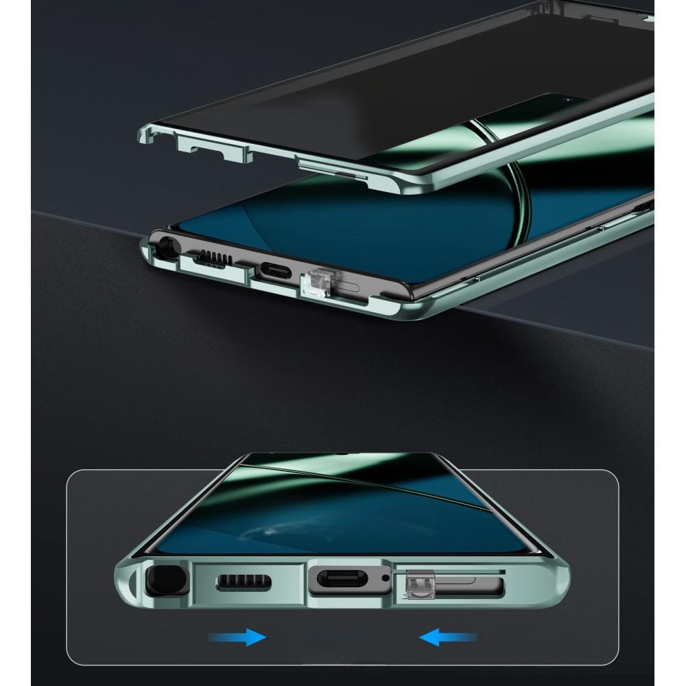 Чехол для OnePlus 12 5G, Магнитный двойное стекло, Зеленый