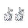 Women's Geometric Square Zircon Clip-On Earrings with Diamonds
