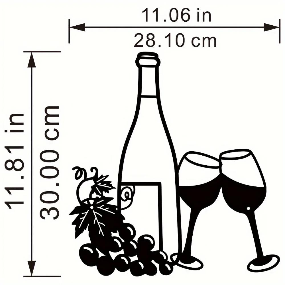 1 шт., элегантный декор для стен из металлической бутылки вина и стекла для внутреннего и наружного использования - идеально подходит для гостиной, спальни и кухни