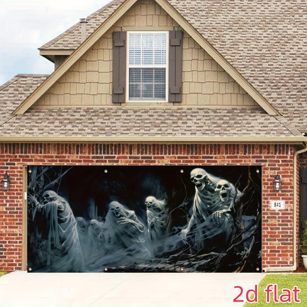 1pc [Ghostly Charm] Halloween Ghost House Decoration in Dead Wood Ruins Banner | Durable and Multi functional