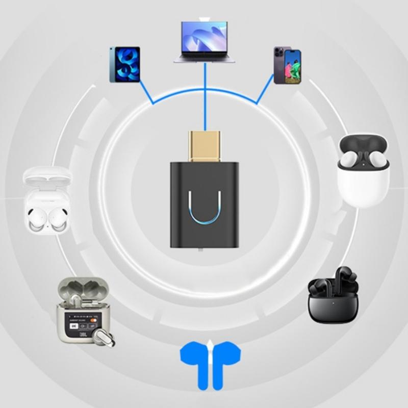 Портативный стереоаудиоадаптер LE Sound с поддержкой Bluetooth 5.4, звуком высокой точности и широкой совместимостью