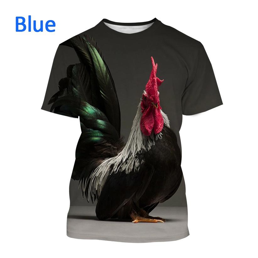 Лидер продаж, футболка с принтом Rooster Art Trend для мужчин и детей, повседневная одежда, модный уличный тонкий топ в стиле Харадзюку с 3d-принтом