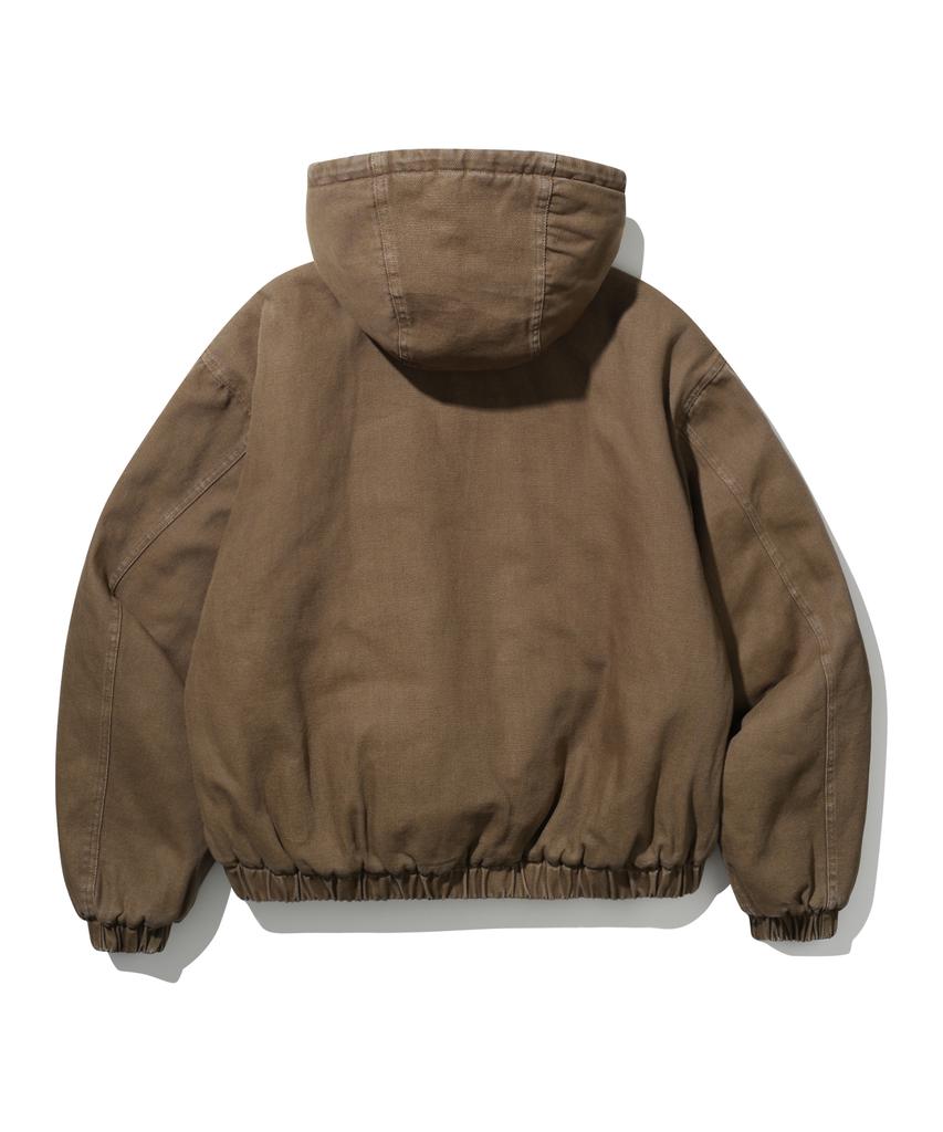Рабочая куртка с капюшоном Urbanstoff, окрашенная поверх (бежевый)