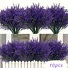 10pcs Artificial Lavender Flower Bouquets Plastic Faux Plants for Home Decor Outdoor Realistic Simulation Flowers for Potting