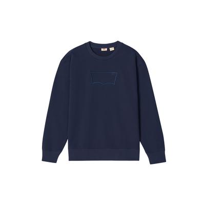 Levis Расслабленный Логотип Минималистичная Мода Удобный Классический Дизайн Легкая Универсальная Толстовка Толстовка Унисекс Темно-Синий 006Q1-0002